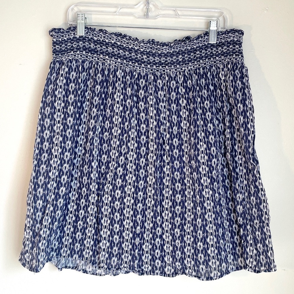 Faded Glory Navy and White A-Line Skirt